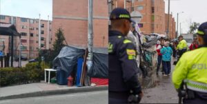 Cambuche construido por una mujer y su grupo familiar en un andén fue desalojado