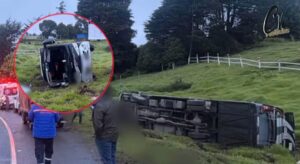Bus intermunicipal se volcó en Samacá